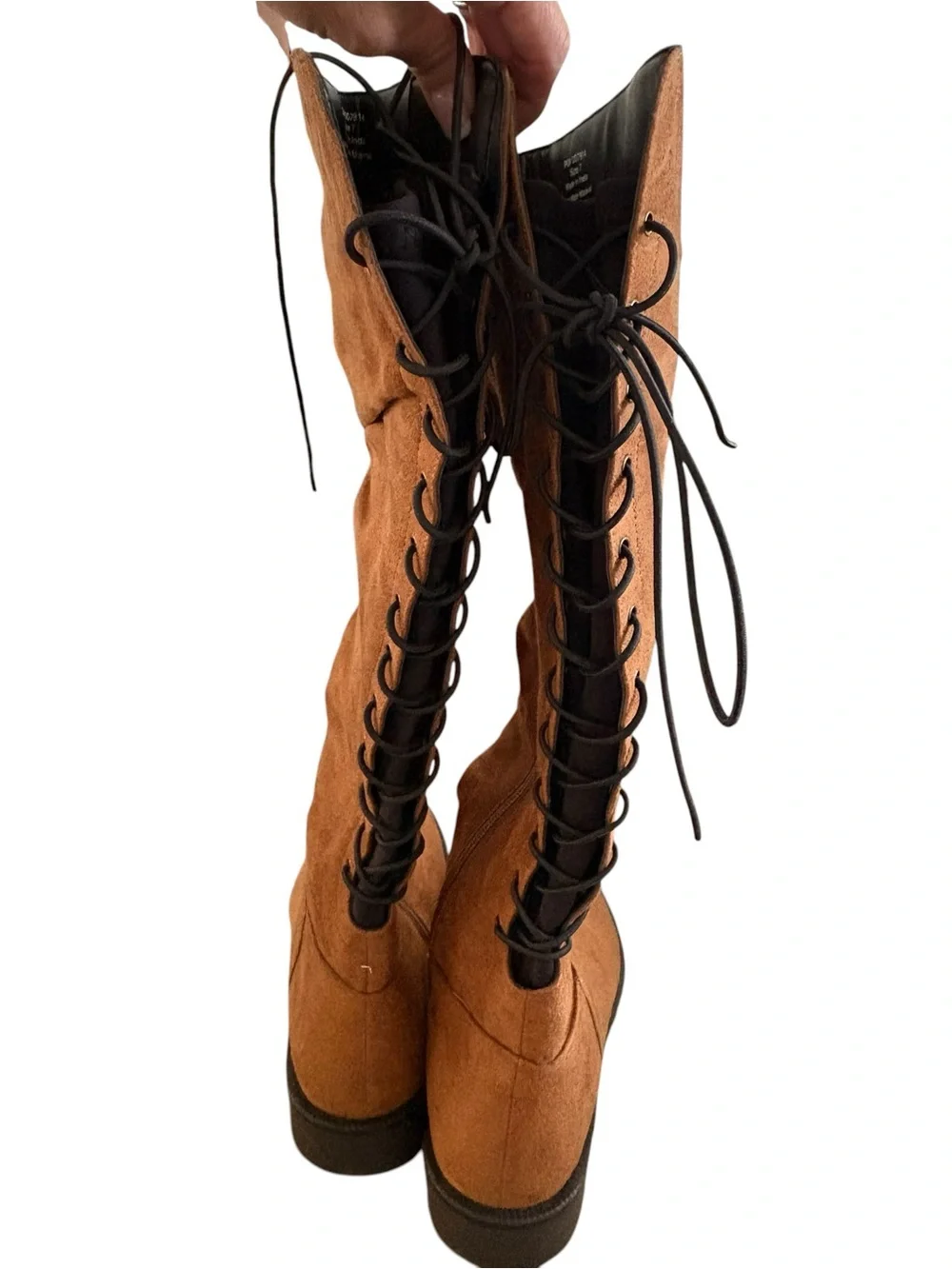 Journee Collection Tan Suede Over-the-Knee Slouch Boots